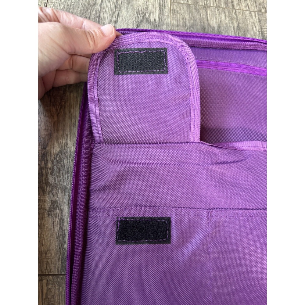 iPad Tablet Sleeve Organizer Zip Pockets Purple Zig Zag - Picture 6 of 7